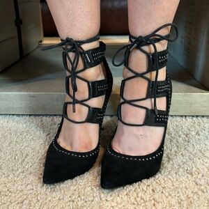 Top shop black tie heels